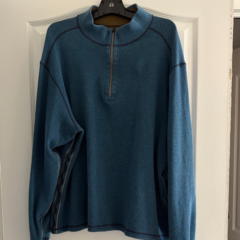Cutter & Buck Men's Teal Zip-Up Sweater